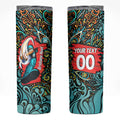 Personalized Brisbane Heat Cricket Skinny Tumbler Hippie Psychedelic Pattern Vibrant Mandala Art Style
