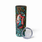 Personalized Brisbane Heat Cricket Skinny Tumbler Hippie Psychedelic Pattern Vibrant Mandala Art Style