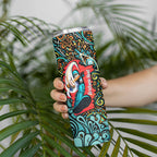 Personalized Brisbane Heat Cricket Skinny Tumbler Hippie Psychedelic Pattern Vibrant Mandala Art Style