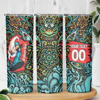 Personalized Brisbane Heat Cricket Skinny Tumbler Hippie Psychedelic Pattern Vibrant Mandala Art Style