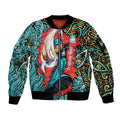 Personalized Brisbane Heat Cricket Sleeve Zip Bomber Jacket Hippie Psychedelic Pattern Vibrant Mandala Art Style