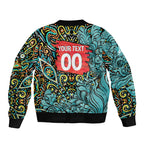 Personalized Brisbane Heat Cricket Sleeve Zip Bomber Jacket Hippie Psychedelic Pattern Vibrant Mandala Art Style
