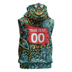 Personalized Brisbane Heat Cricket Sleeveless Hoodie Hippie Psychedelic Pattern Vibrant Mandala Art Style