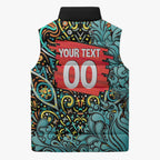 Personalized Brisbane Heat Cricket Sleeveless Puffer Jacket Hippie Psychedelic Pattern Vibrant Mandala Art Style