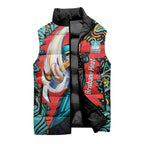 Personalized Brisbane Heat Cricket Sleeveless Puffer Jacket Hippie Psychedelic Pattern Vibrant Mandala Art Style