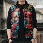 Personalized Brisbane Heat Cricket Sleeveless Puffer Jacket Hippie Psychedelic Pattern Vibrant Mandala Art Style