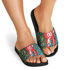 Personalized Brisbane Heat Cricket Slide Sandals Hippie Psychedelic Pattern Vibrant Mandala Art Style