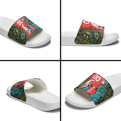Personalized Brisbane Heat Cricket Slide Sandals Hippie Psychedelic Pattern Vibrant Mandala Art Style