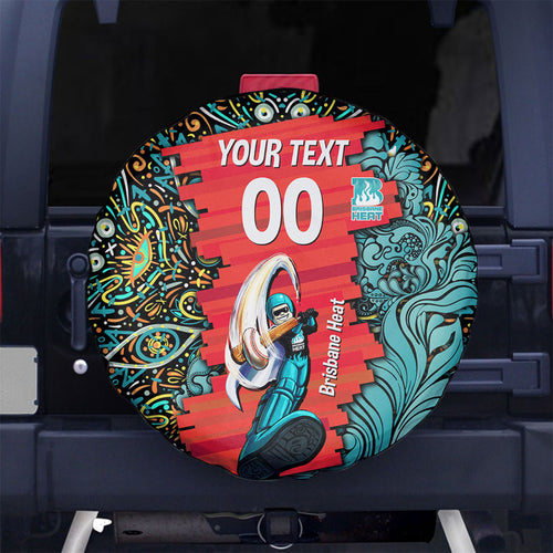 Personalized Brisbane Heat Cricket Spare Tire Cover Hippie Psychedelic Pattern Vibrant Mandala Art Style