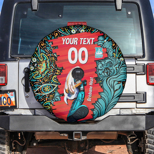 Personalized Brisbane Heat Cricket Spare Tire Cover Hippie Psychedelic Pattern Vibrant Mandala Art Style