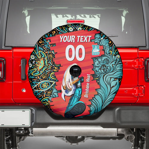 Personalized Brisbane Heat Cricket Spare Tire Cover Hippie Psychedelic Pattern Vibrant Mandala Art Style