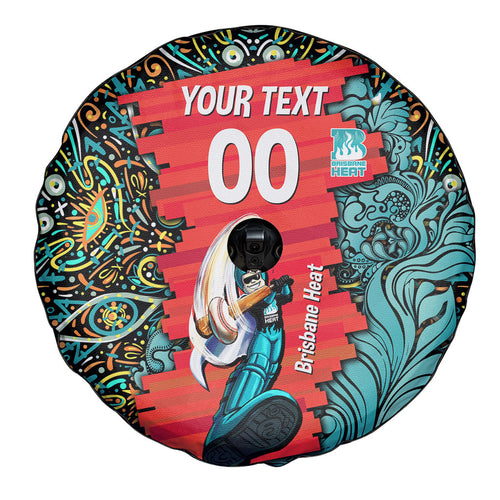 Personalized Brisbane Heat Cricket Spare Tire Cover Hippie Psychedelic Pattern Vibrant Mandala Art Style