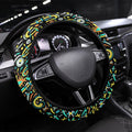 Brisbane Heat Cricket Steering Wheel Cover Hippie Psychedelic Pattern Vibrant Mandala Art Style