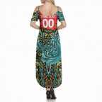 Personalized Brisbane Heat Cricket Summer Maxi Dress Hippie Psychedelic Pattern Vibrant Mandala Art Style