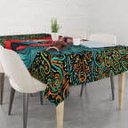 Personalized Brisbane Heat Cricket Tablecloth Hippie Psychedelic Pattern Vibrant Mandala Art Style