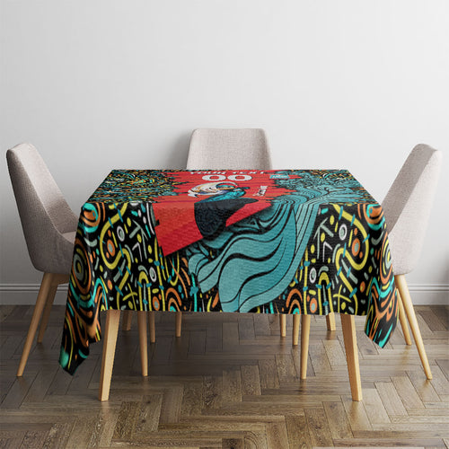 Personalized Brisbane Heat Cricket Tablecloth Hippie Psychedelic Pattern Vibrant Mandala Art Style