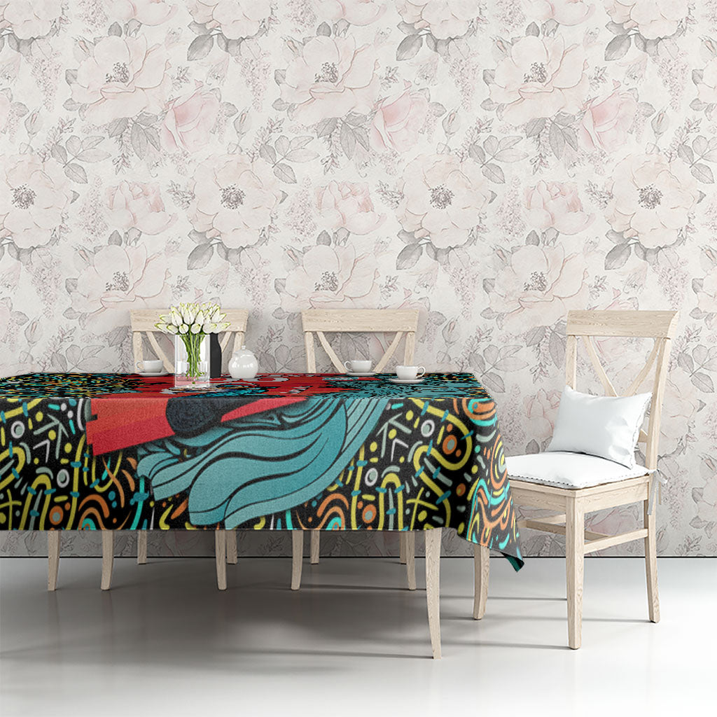 Personalized Brisbane Heat Cricket Tablecloth Hippie Psychedelic Pattern Vibrant Mandala Art Style