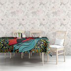 Personalized Brisbane Heat Cricket Tablecloth Hippie Psychedelic Pattern Vibrant Mandala Art Style