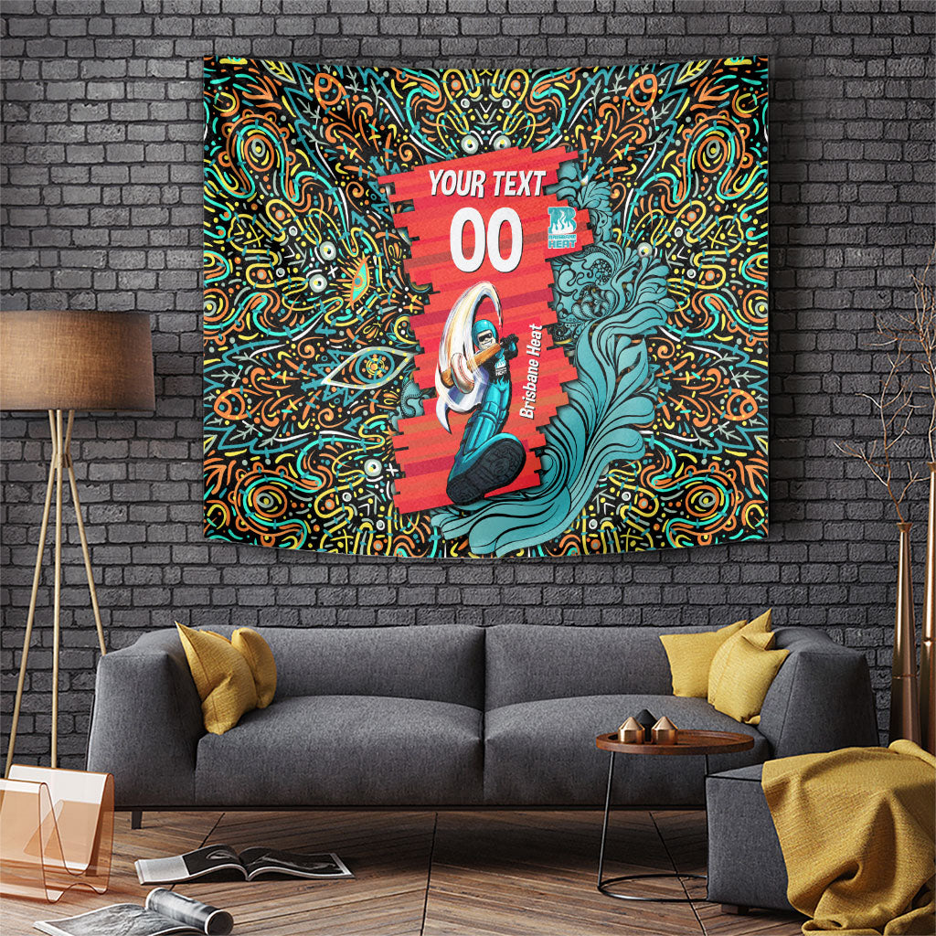 Personalized Brisbane Heat Cricket Tapestry Hippie Psychedelic Pattern Vibrant Mandala Art Style