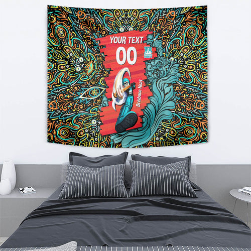 Personalized Brisbane Heat Cricket Tapestry Hippie Psychedelic Pattern Vibrant Mandala Art Style