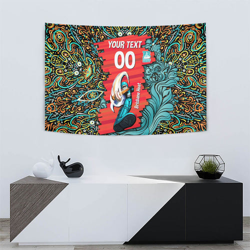 Personalized Brisbane Heat Cricket Tapestry Hippie Psychedelic Pattern Vibrant Mandala Art Style