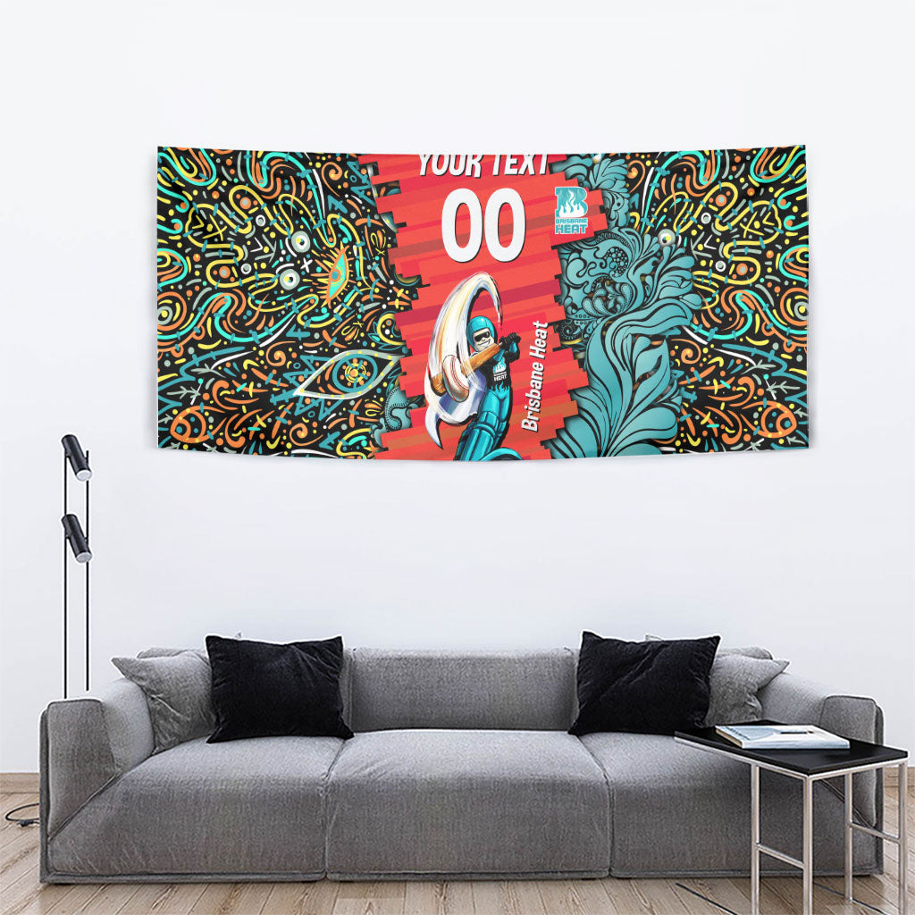 Personalized Brisbane Heat Cricket Tapestry Hippie Psychedelic Pattern Vibrant Mandala Art Style