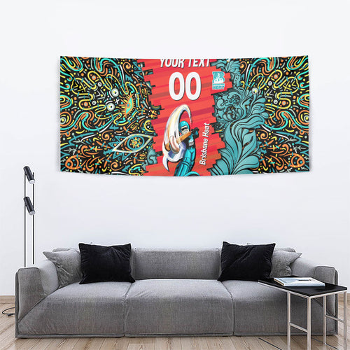 Personalized Brisbane Heat Cricket Tapestry Hippie Psychedelic Pattern Vibrant Mandala Art Style