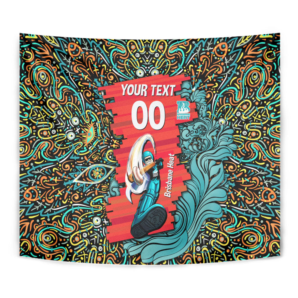 Personalized Brisbane Heat Cricket Tapestry Hippie Psychedelic Pattern Vibrant Mandala Art Style