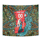 Personalized Brisbane Heat Cricket Tapestry Hippie Psychedelic Pattern Vibrant Mandala Art Style