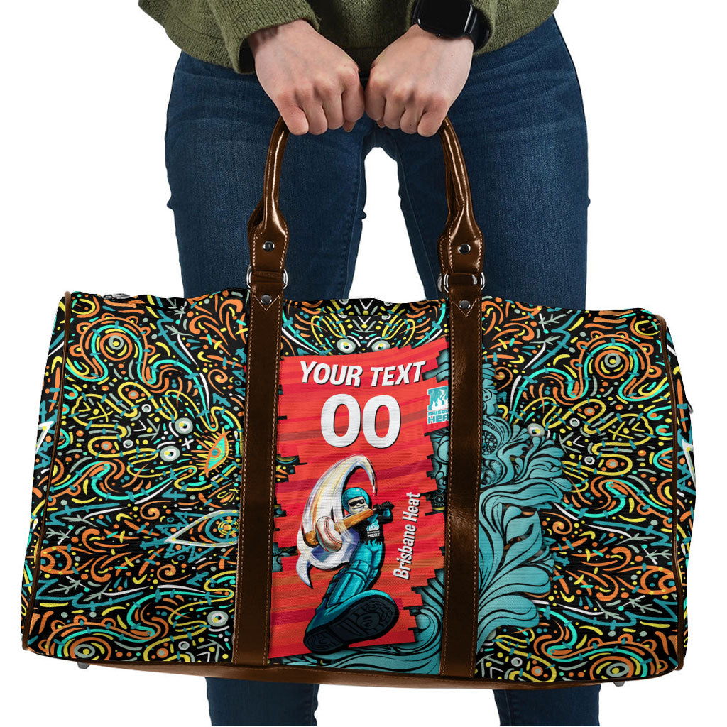 Personalized Brisbane Heat Cricket Travel Bag Hippie Psychedelic Pattern Vibrant Mandala Art Style