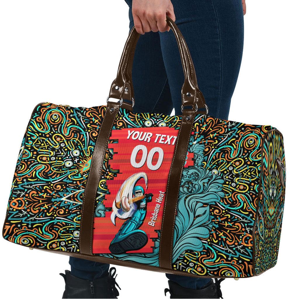 Personalized Brisbane Heat Cricket Travel Bag Hippie Psychedelic Pattern Vibrant Mandala Art Style