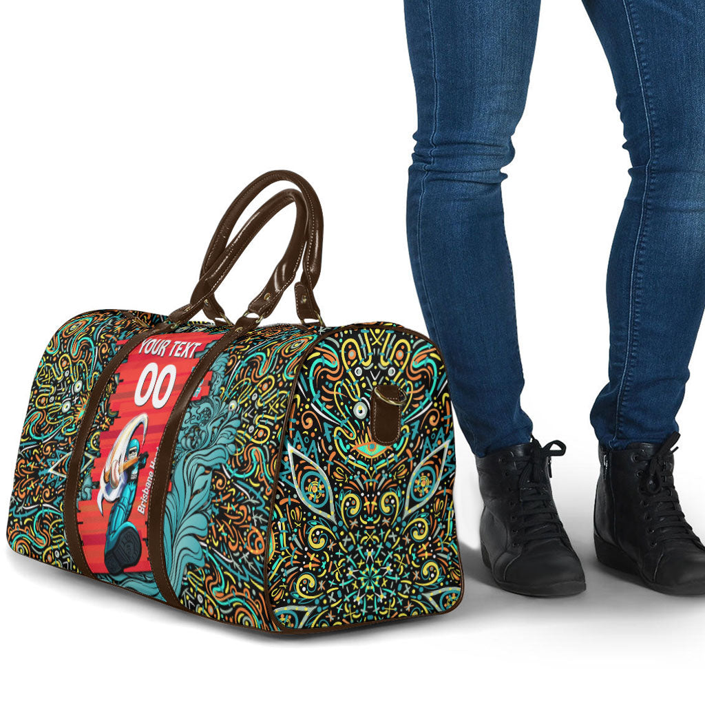 Personalized Brisbane Heat Cricket Travel Bag Hippie Psychedelic Pattern Vibrant Mandala Art Style