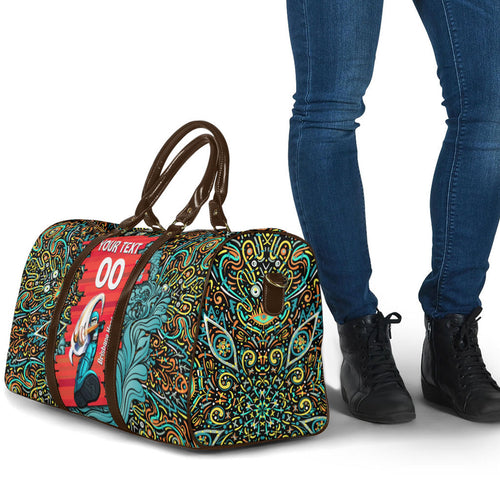 Personalized Brisbane Heat Cricket Travel Bag Hippie Psychedelic Pattern Vibrant Mandala Art Style