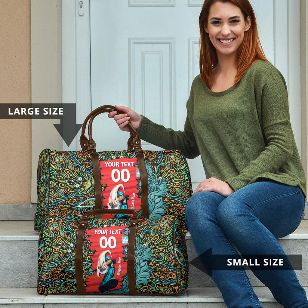 Personalized Brisbane Heat Cricket Travel Bag Hippie Psychedelic Pattern Vibrant Mandala Art Style