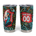 Personalized Brisbane Heat Cricket Tumbler Cup Hippie Psychedelic Pattern Vibrant Mandala Art Style
