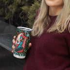 Personalized Brisbane Heat Cricket Tumbler Cup Hippie Psychedelic Pattern Vibrant Mandala Art Style