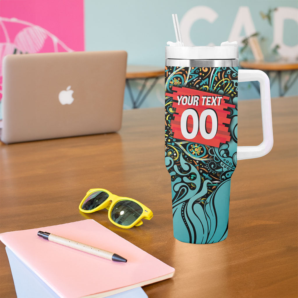 Personalized Brisbane Heat Cricket Tumbler With Handle Hippie Psychedelic Pattern Vibrant Mandala Art Style