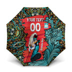 Personalized Brisbane Heat Cricket Umbrella Hippie Psychedelic Pattern Vibrant Mandala Art Style