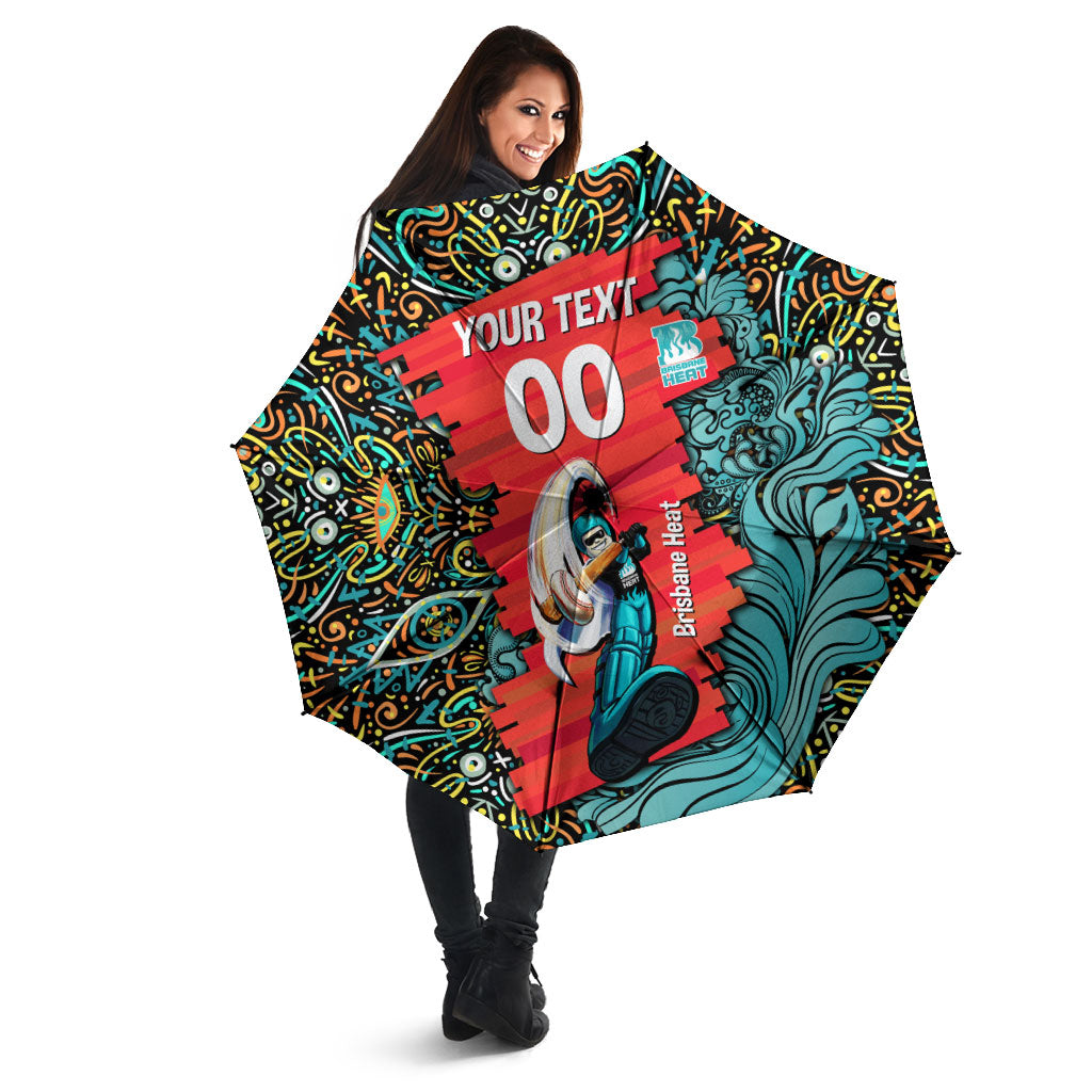 Personalized Brisbane Heat Cricket Umbrella Hippie Psychedelic Pattern Vibrant Mandala Art Style