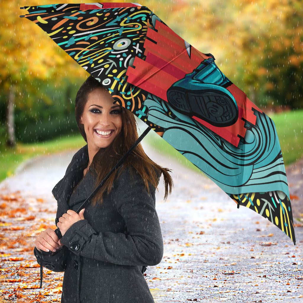 Personalized Brisbane Heat Cricket Umbrella Hippie Psychedelic Pattern Vibrant Mandala Art Style