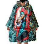 Personalized Brisbane Heat Cricket Wearable Blanket Hoodie Hippie Psychedelic Pattern Vibrant Mandala Art Style