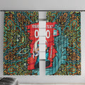 Personalized Brisbane Heat Cricket Window Curtain Hippie Psychedelic Pattern Vibrant Mandala Art Style