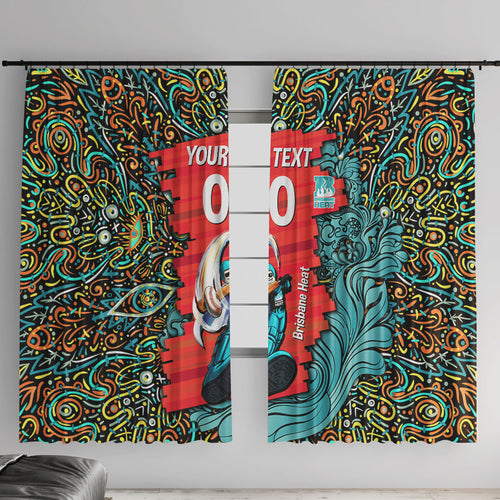 Personalized Brisbane Heat Cricket Window Curtain Hippie Psychedelic Pattern Vibrant Mandala Art Style