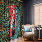 Personalized Brisbane Heat Cricket Window Curtain Hippie Psychedelic Pattern Vibrant Mandala Art Style