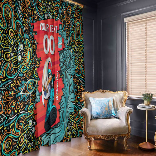 Personalized Brisbane Heat Cricket Window Curtain Hippie Psychedelic Pattern Vibrant Mandala Art Style
