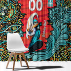 Personalized Brisbane Heat Cricket Window Curtain Hippie Psychedelic Pattern Vibrant Mandala Art Style