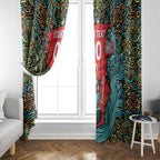 Personalized Brisbane Heat Cricket Window Curtain Hippie Psychedelic Pattern Vibrant Mandala Art Style