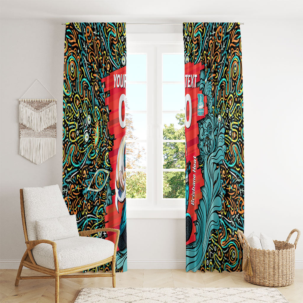 Personalized Brisbane Heat Cricket Window Curtain Hippie Psychedelic Pattern Vibrant Mandala Art Style