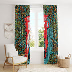 Personalized Brisbane Heat Cricket Window Curtain Hippie Psychedelic Pattern Vibrant Mandala Art Style