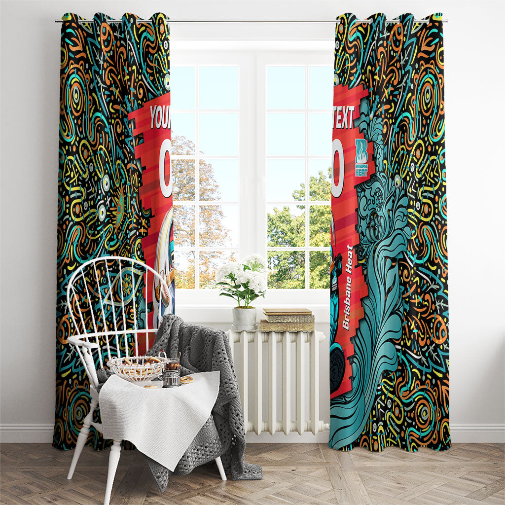 Personalized Brisbane Heat Cricket Window Curtain Hippie Psychedelic Pattern Vibrant Mandala Art Style